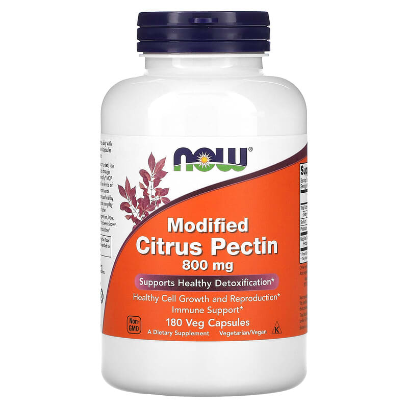 NOW Foods Modified Citrus Pectin 800 mg 180 Veg Capsules 733739030757