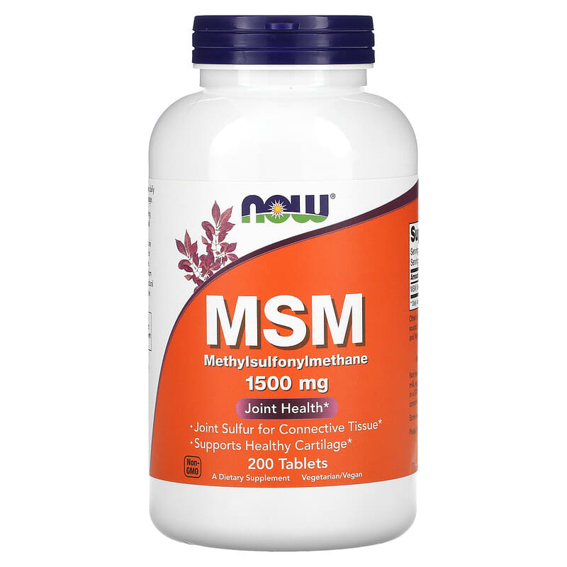 NOW Foods MSM 1,500 mg 200 Tablets 733739021311