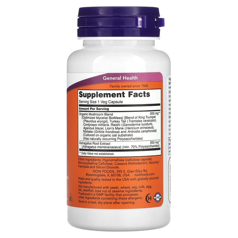 NOW Foods, Mushroom Immune Renew, 90 Veg Capsules 733739030559