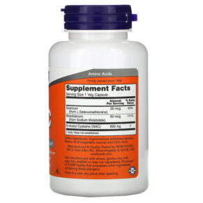 NOW Foods, NAC, 600 mg, 100 Veg Capsules 733739000859
