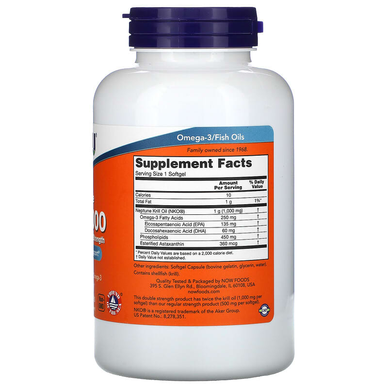 NOW Foods, Neptune Krill 1000, 1,000 mg, 120 Softgels 733739016294