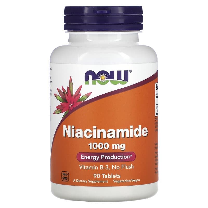 NOW Foods Niacinamide 1,000 mg 90 Tablets 733739004512