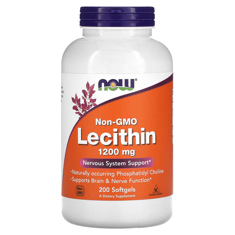 NOW Foods Non-GMO Lecithin 1,200 mg 200 Softgels 733739022127