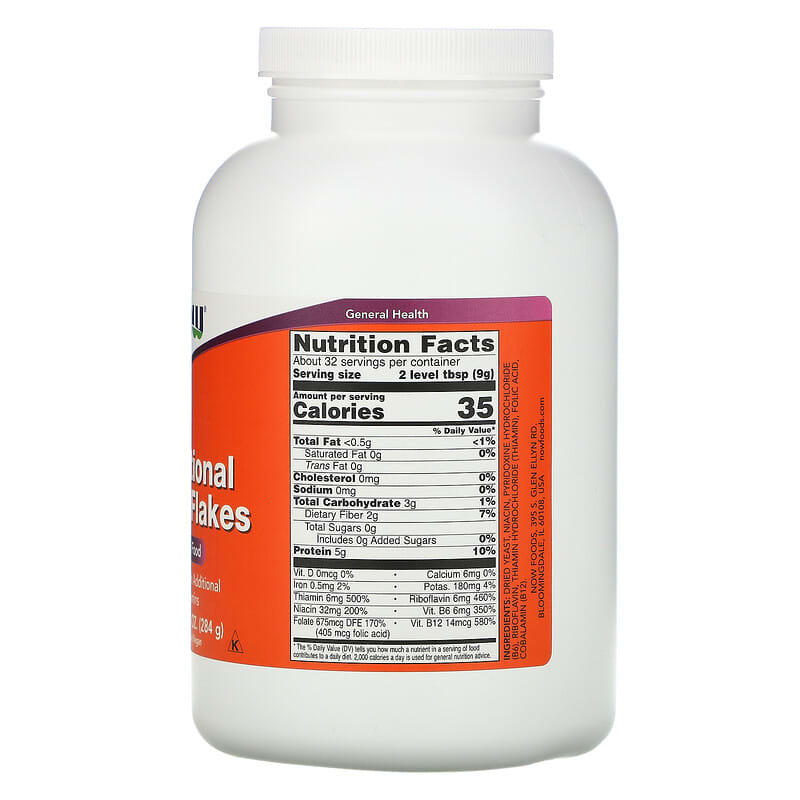 NOW Foods, Nutritional Yeast Flakes, 10 oz (284 g) 733739024558