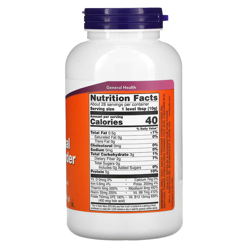 NOW Foods, Nutritional Yeast Powder, 10 oz (284 g) 733739024602