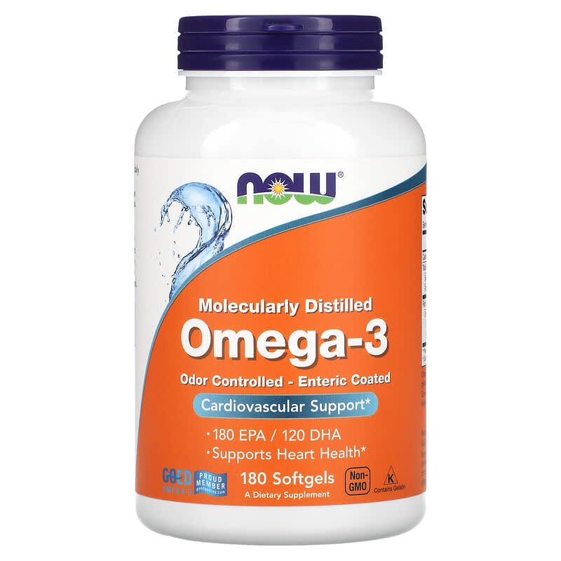 NOW Foods Omega-3 180 EPA/120 DHA 180 Softgels 733739016577