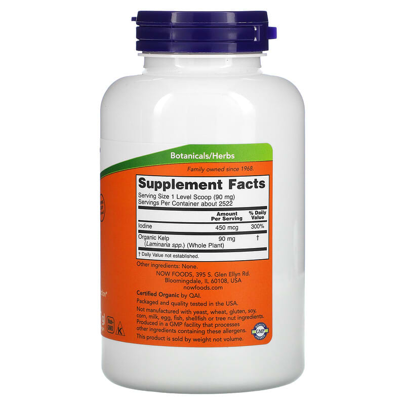 NOW Foods, Organic Kelp, Pure Powder, 8 oz (227 g) 733739026767