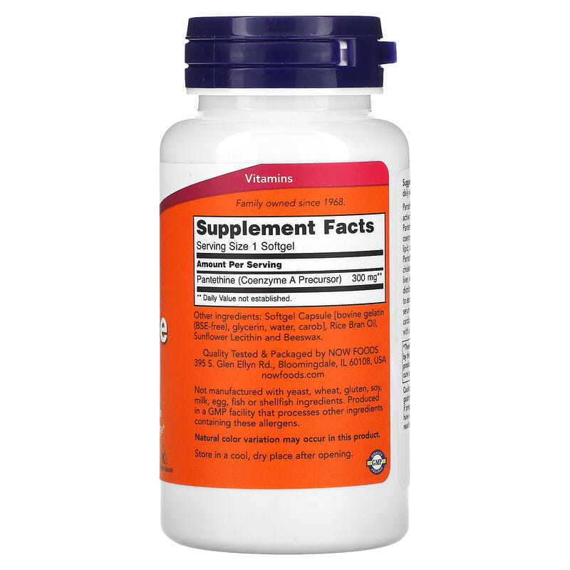 NOW Foods, Pantethine, 300 mg, 60 Softgels 733739004871