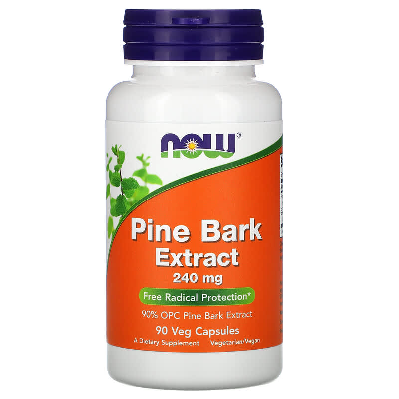 NOW Foods Pine Bark Extract 240 mg 90 Veg Capsules 733739033642