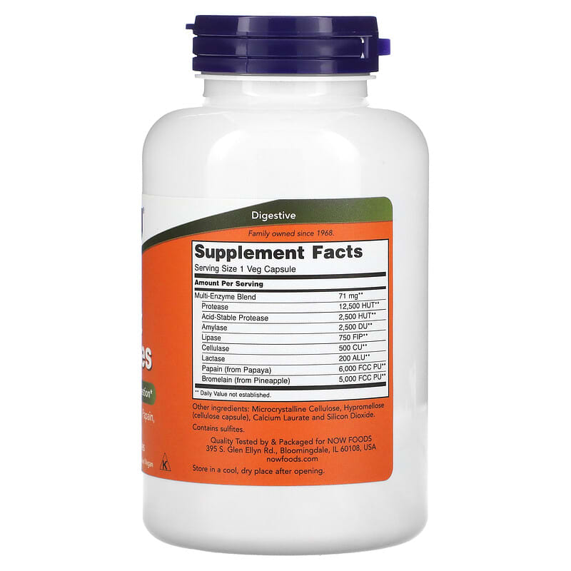 NOW Foods, Plant Enzymes, 240 Veg Capsules 733739029676
