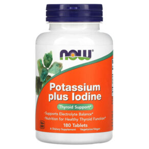 NOW Foods Potassium Plus Iodine 180 Tablets 733739014528