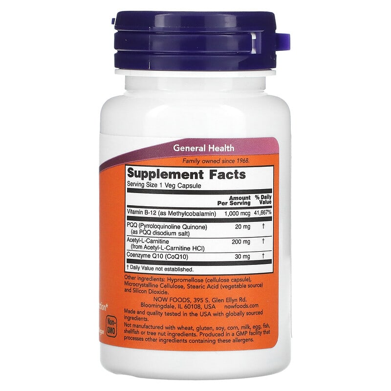 NOW Foods, PQQ Energy, 30 Veg Capsules 733739031686