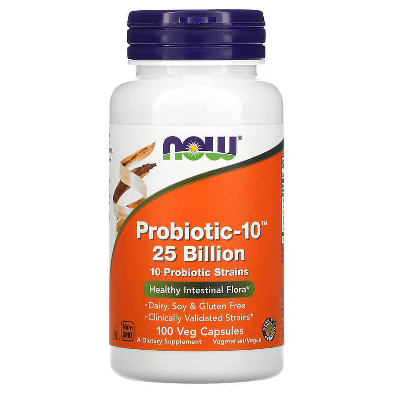 NOW Foods Probiotic-10  25 Billion 100 Veg Capsules 733739029331