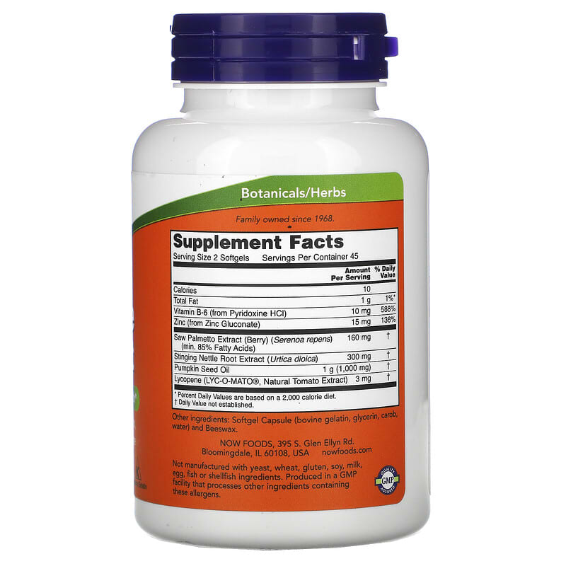 NOW Foods, Prostate Support, 90 Softgels 733739033406