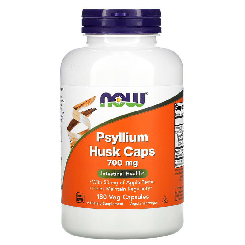 NOW Foods Psyllium Husk Caps 700 mg 180 Veg Capsules 733739059734