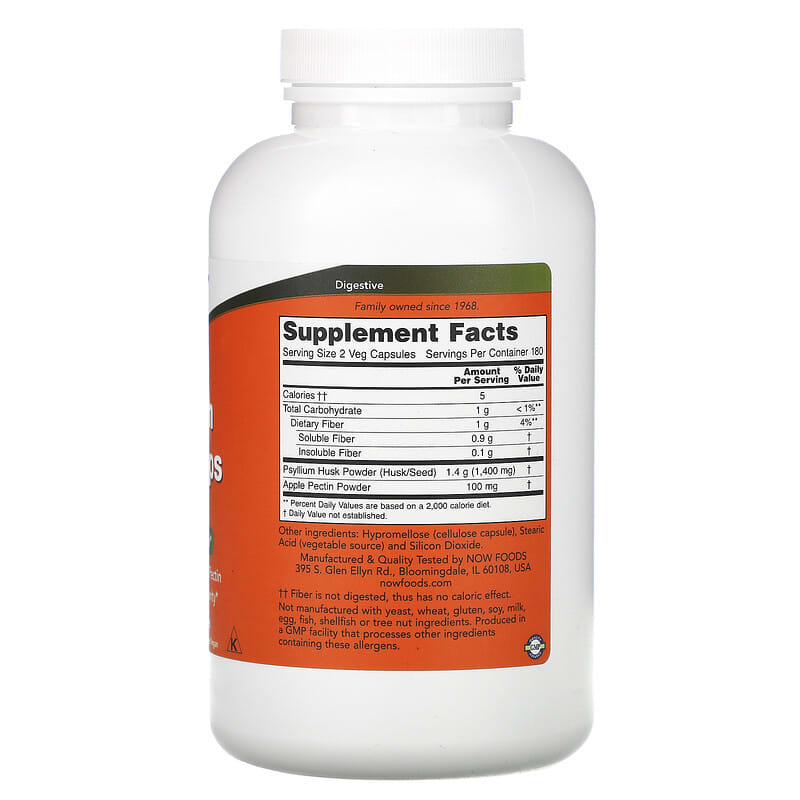 NOW Foods, Psyllium Husk Caps, 700 mg , 360 Veg Capsules 733739059741