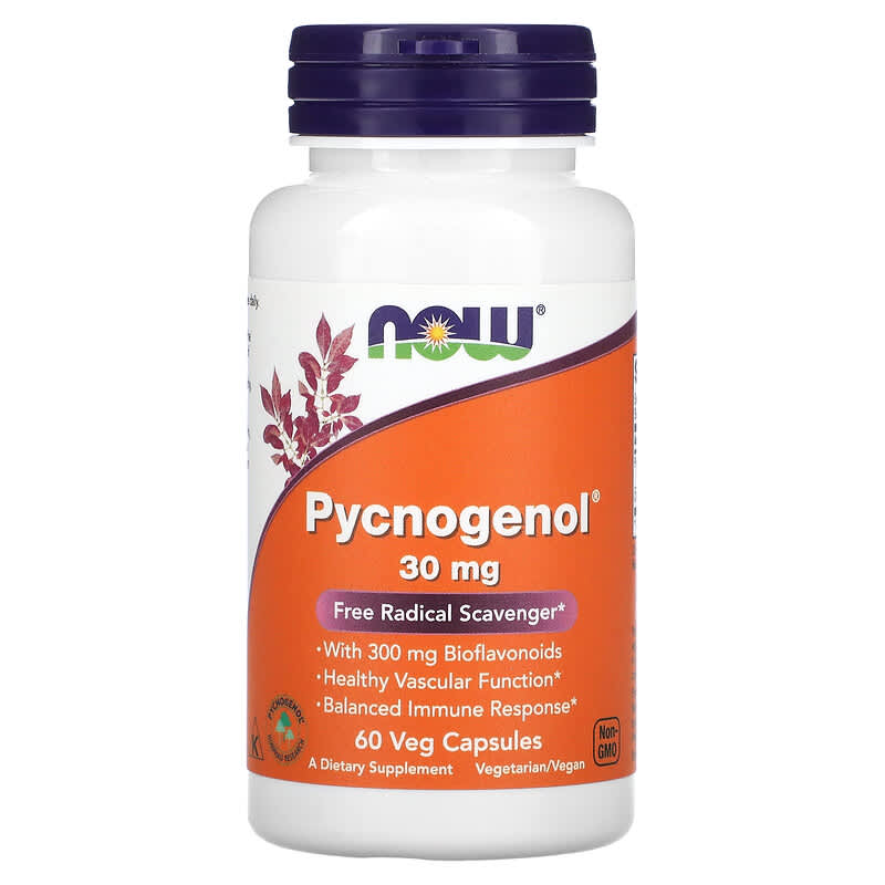 NOW Foods Pycnogenol 30 mg 60 Veg Capsules 733739032645
