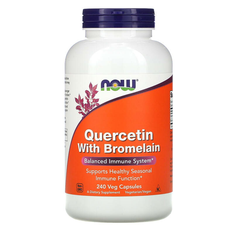 NOW Foods Quercetin with Bromelain 240 Veg Capsules 733739030719