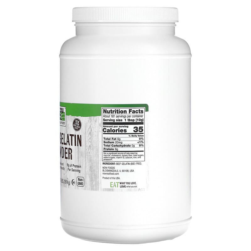 NOW Foods, Real Food, Beef Gelatin Powder, 4 lbs (1,814 g) 733739065117