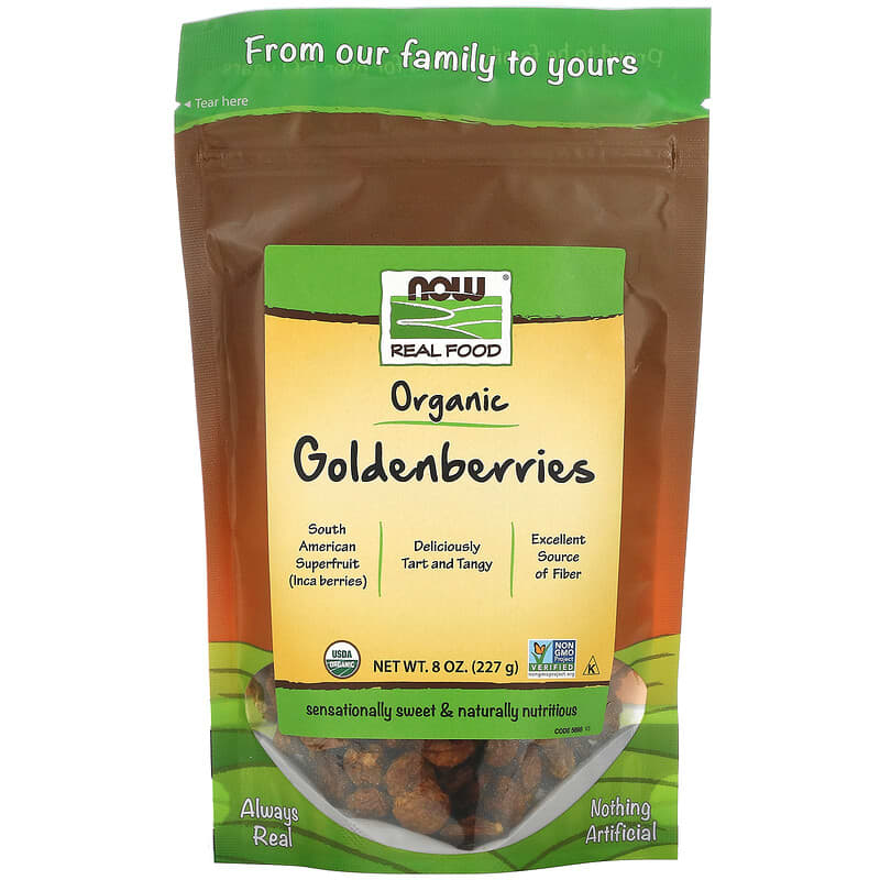 NOW Foods Real Food Certified Organic Golden Berries 8 oz (227 g) 733739056986
