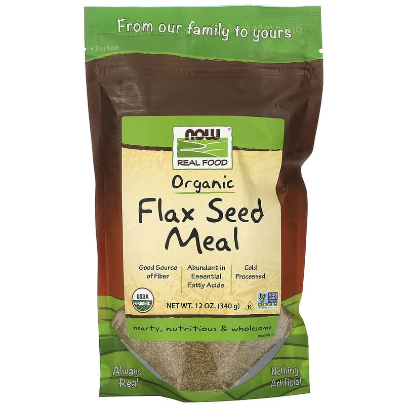 NOW Foods Real Food Organic Flax Seed Meal 12 oz (340 g) 733739062666