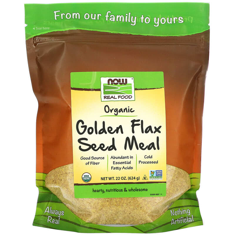 NOW Foods Real Food Organic Golden Flax Seed Meal 22 oz (624 g) 733739062574