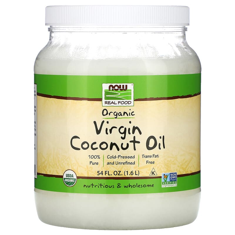NOW Foods Real Food Organic Virgin Coconut Oil 54 fl oz (1.6 L) 733739017352