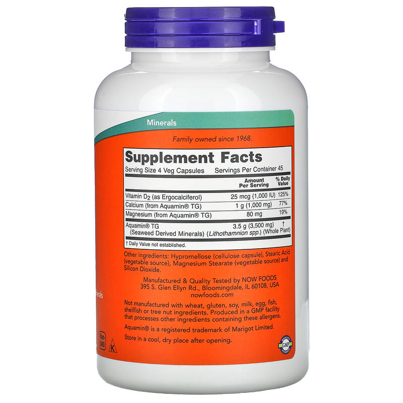 NOW Foods, Red Mineral Algae, 180 Veg Capsules 733739015389