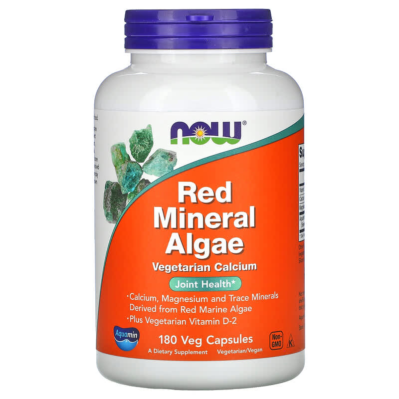 NOW Foods Red Mineral Algae 180 Veg Capsules 733739015389