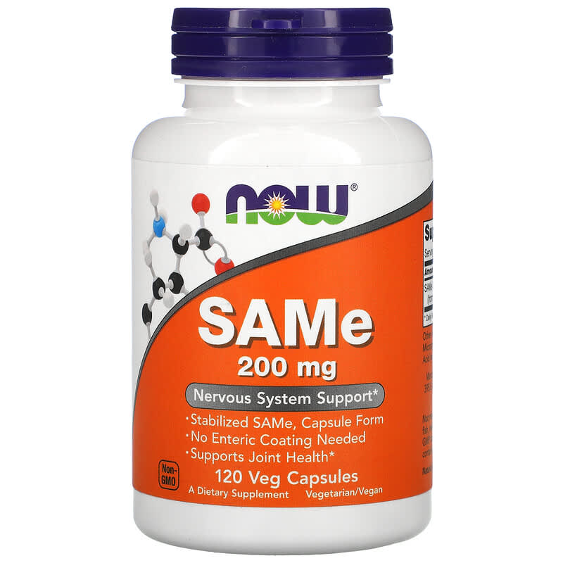 NOW Foods SAMe (Disulfate Tosylate) 200 mg 120 Veg Capsules 733739001283