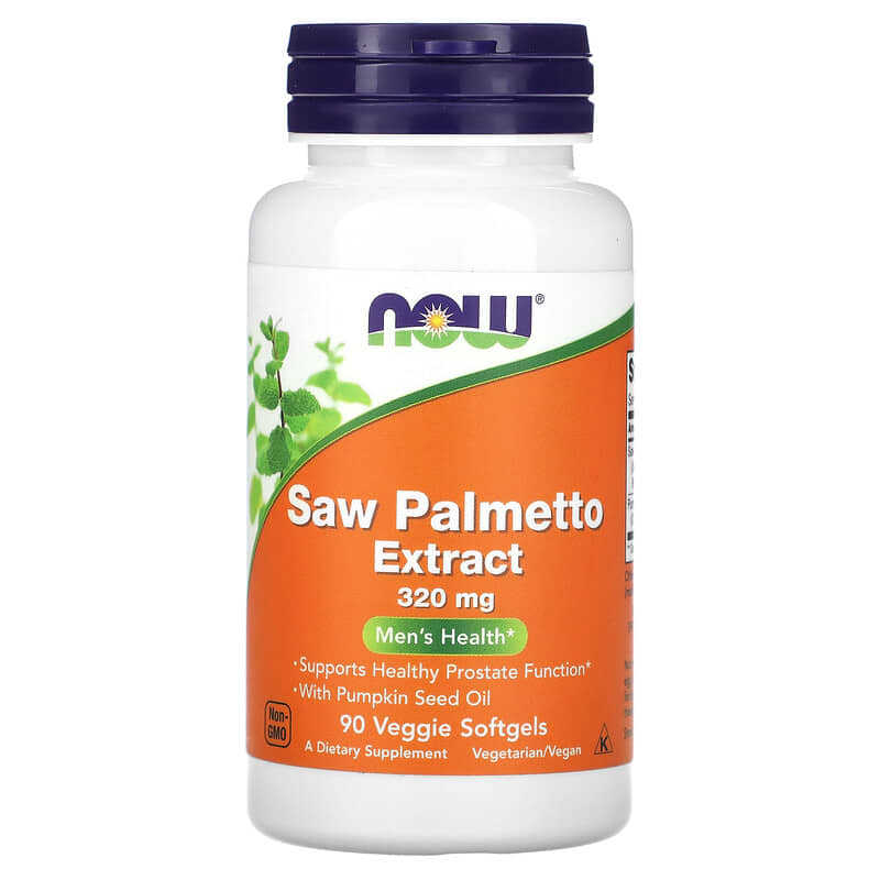 NOW Foods Saw Palmetto Extract Men's Health 320 mg 90 Veggie Softgels 733739047564
