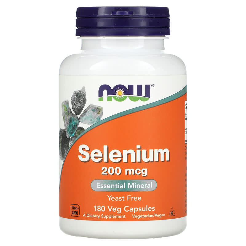 NOW Foods Selenium 200 mcg 180 Veg Capsules 733739014863