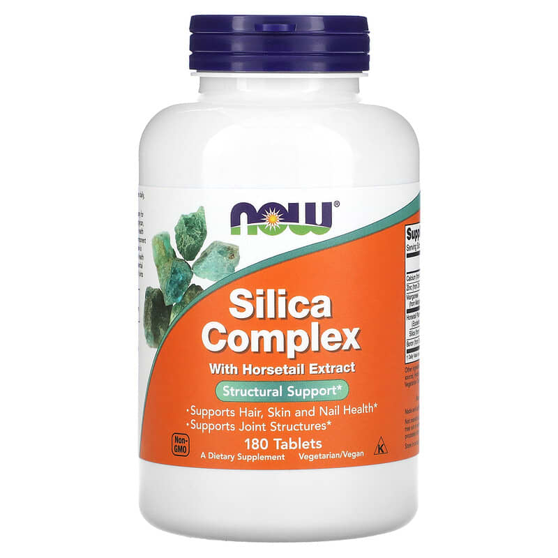 NOW Foods Silica Complex with Horsetail Extract 180 Tablets 733739014924