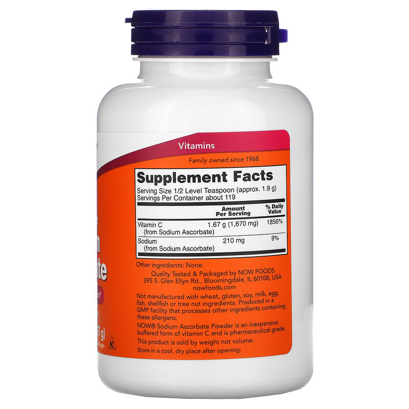 NOW Foods, Sodium Ascorbate Powder, 8 oz (227 g) 733739007605