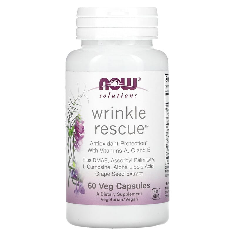 NOW Foods Solutions Wrinkle Rescue 60 Veg Capsules 733739033673