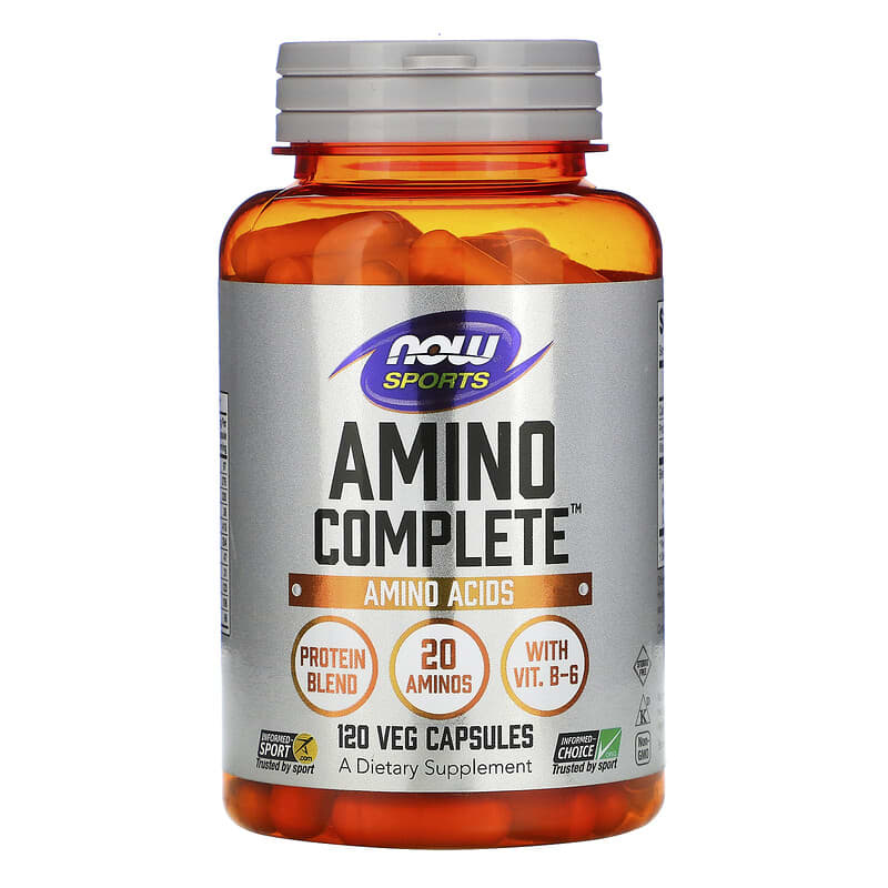 NOW Foods Sports Amino Complete Amino Acids 120 Veg Capsules 733739000118