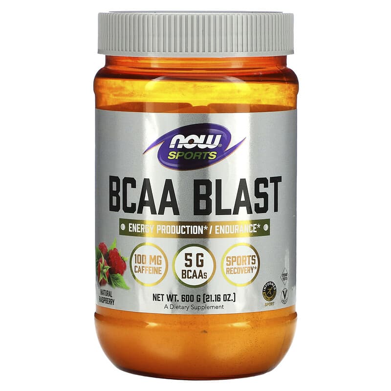 NOW Foods Sports BCAA Blast Natural Raspberry 21.16 oz (600 g) 733739002181