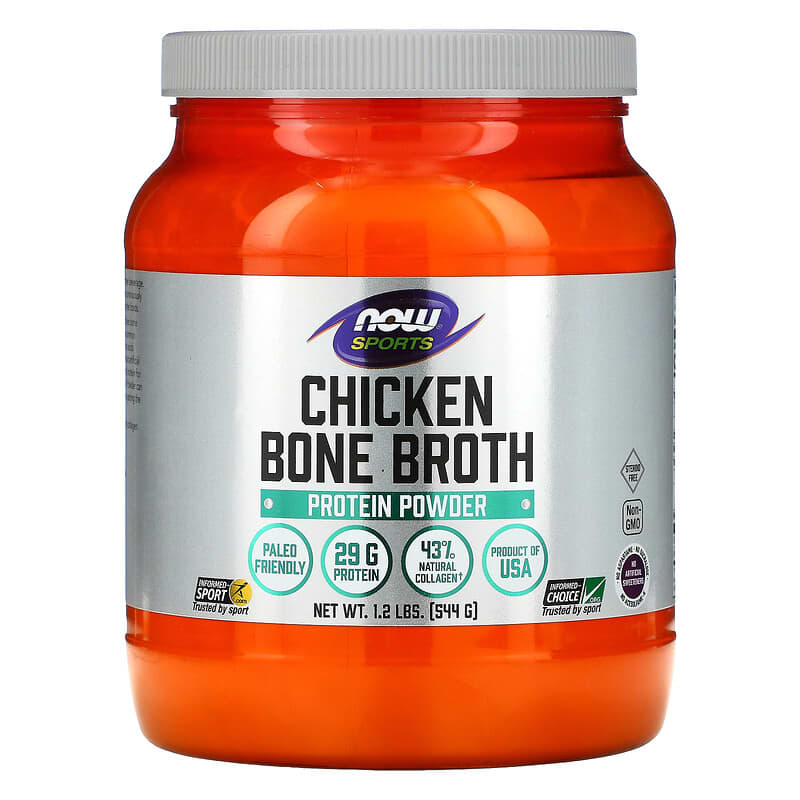 NOW Foods Sports Chicken Bone Broth Protein Powder 1.2 lbs (544 g) 733739019622