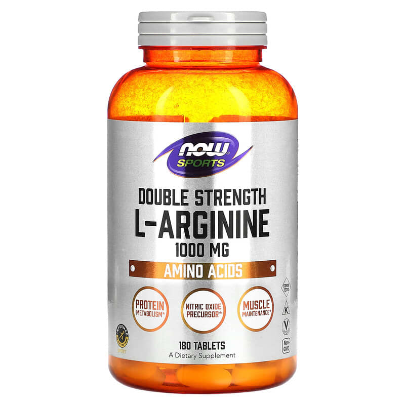 NOW Foods Sports Double Strength L-Arginine 1,000 mg 180 Tablets 733739000262