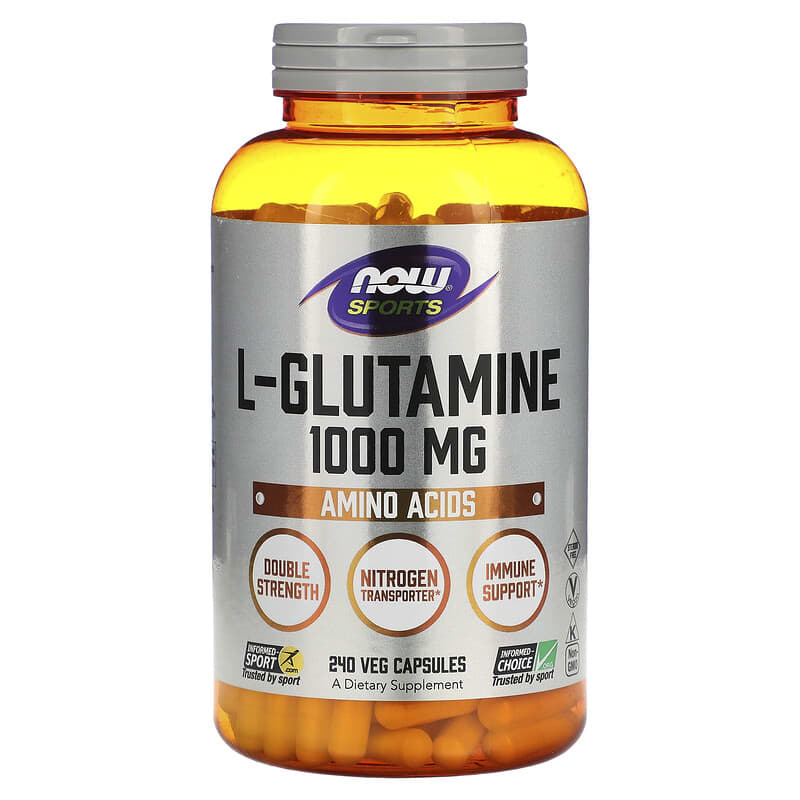 NOW Foods Sports L-Glutamine 1,000 mg 240 Veg Capsules 733739000910
