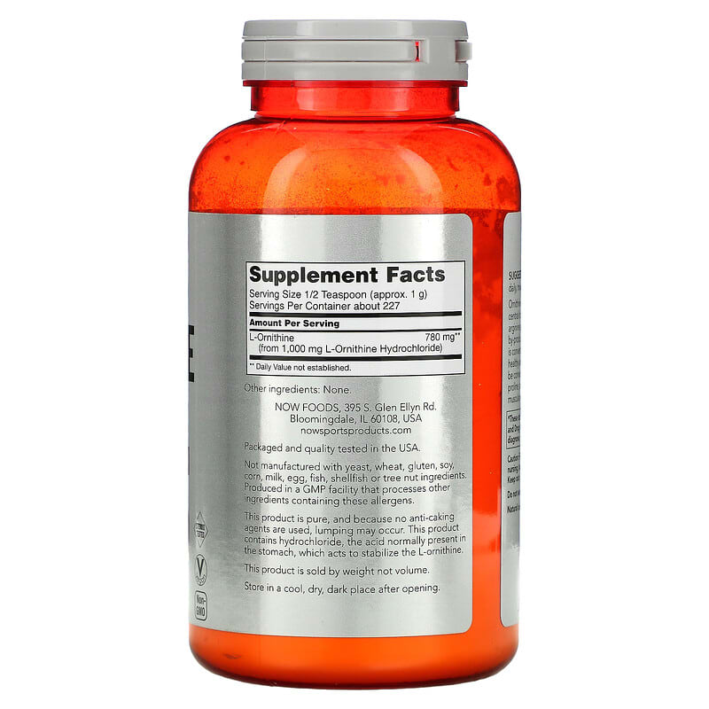 NOW Foods, Sports, L-Ornithine Powder, 8 oz (227 g) 733739002501