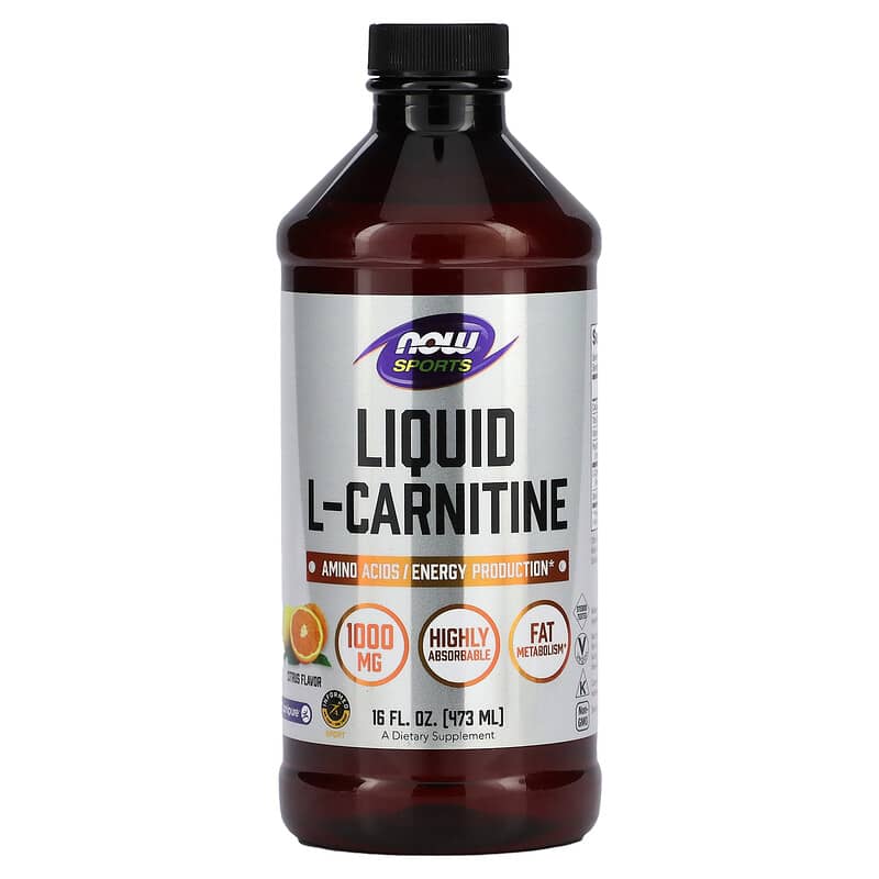 NOW Foods Sports Liquid L-Carnitine Citrus 1,000 mg 16 fl oz (473 ml) 733739000651