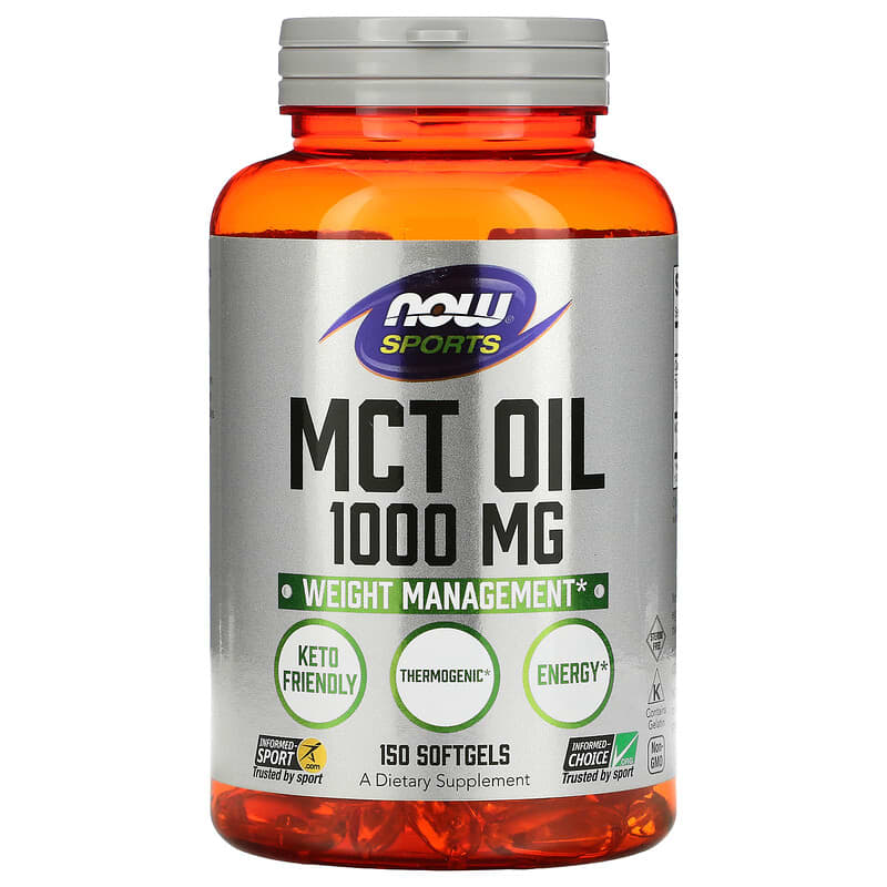 NOW Foods Sports MCT Oil 1,000 mg 150 Softgels 733739021960