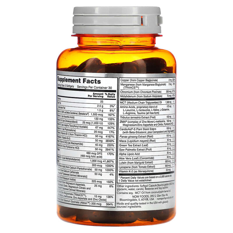 NOW Foods, Sports, Men's Active Sports Multi, 90 Softgels 733739038906