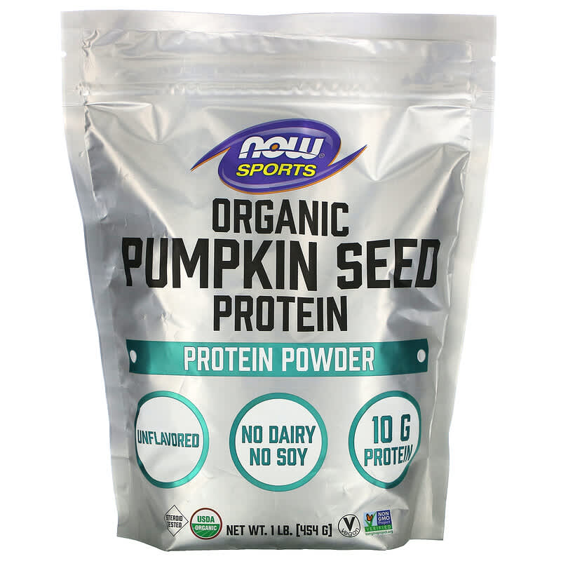 NOW Foods Sports Organic Pumpkin Seed Protein Powder Unflavored 1 lb (454 g) 733739022271
