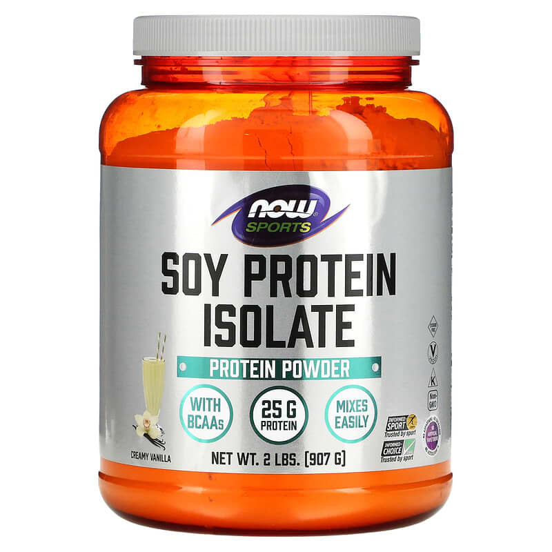 NOW Foods Sports Soy Protein Isolate Creamy Vanilla 2 lbs (907 g) 733739021427