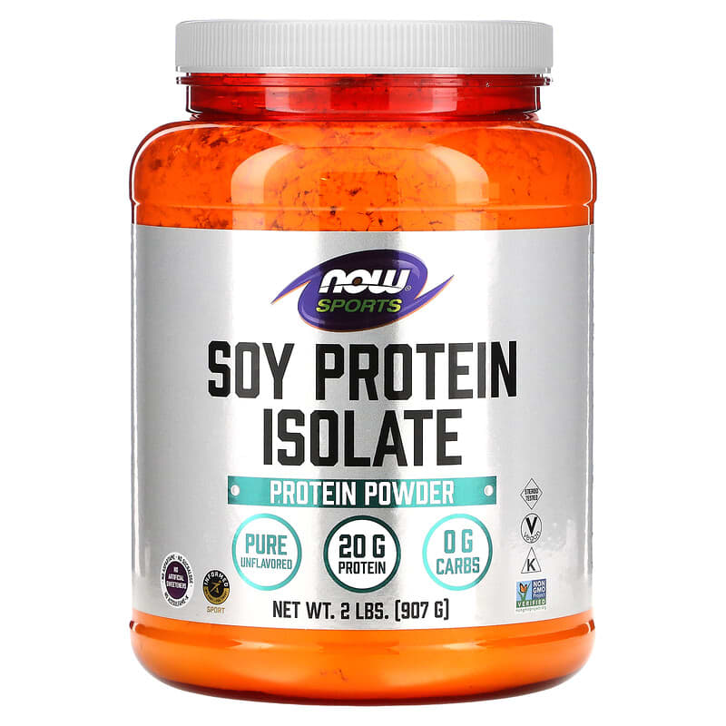 NOW Foods Sports Soy Protein Isolate Pure Unflavored 2 lbs (907 g) 733739021526