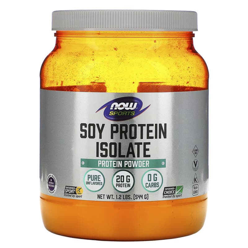 NOW Foods Sports Soy Protein Isolate Unflavored 1.2 lbs (544 g) 733739021564