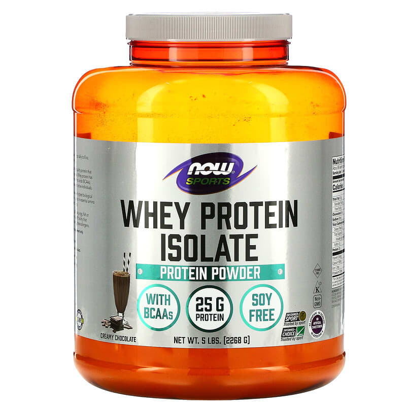 NOW Foods Sports Whey Protein Isolate Creamy Chocolate 5 lbs (2,268 g) 733739021663