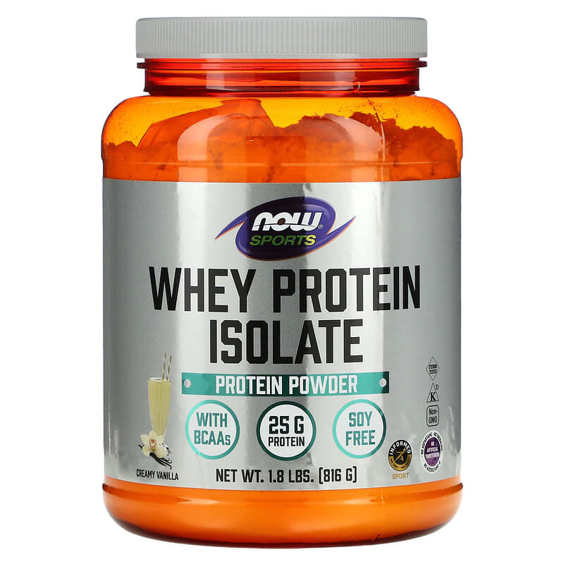 NOW Foods Sports Whey Protein Isolate Creamy Vanilla 1.8 lbs (816 g) 733739021601